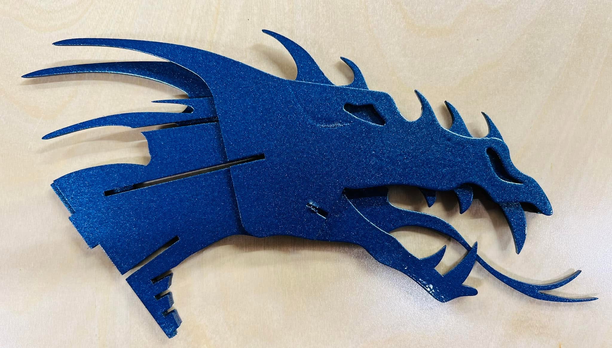 dragoncarving blue dragon wood carving